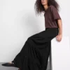Cotton tiered maxi peasant skirt