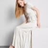 Cotton tiered maxi peasant skirt