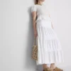 Cotton tiered maxi peasant skirt