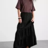 Cotton tiered maxi peasant skirt