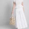 Cotton tiered maxi peasant skirt