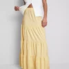 Cotton tiered maxi peasant skirt