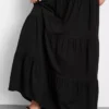 Cotton tiered maxi peasant skirt