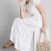 Cotton tiered maxi peasant skirt
