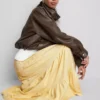 Cotton tiered maxi peasant skirt