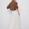 Cotton tiered maxi peasant skirt