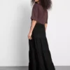 Cotton tiered maxi peasant skirt