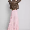 Cotton tiered maxi peasant skirt