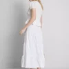 Cotton tiered maxi peasant skirt