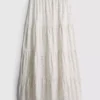 Cotton tiered maxi peasant skirt