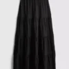 Cotton tiered maxi peasant skirt