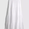 Cotton tiered maxi peasant skirt