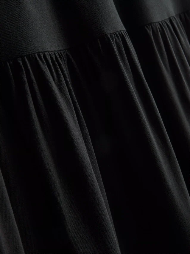 Cotton tiered maxi peasant skirt