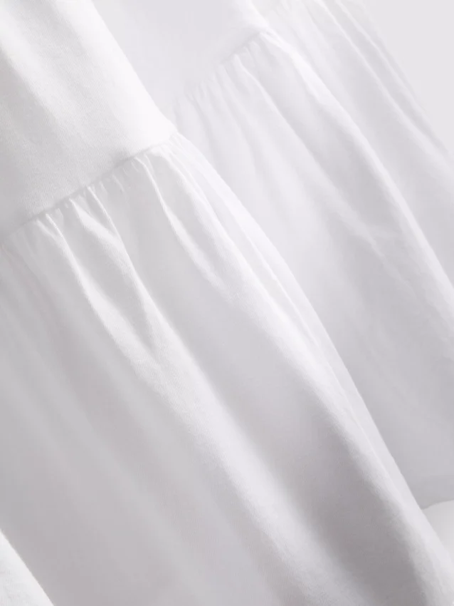 Cotton tiered maxi peasant skirt