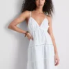 Cotton tiered v-neck mini dress