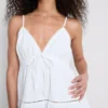Cotton tiered v-neck mini dress