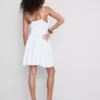 Cotton tiered v-neck mini dress