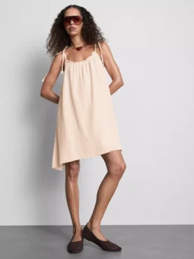 Cotton trapeze mini dress