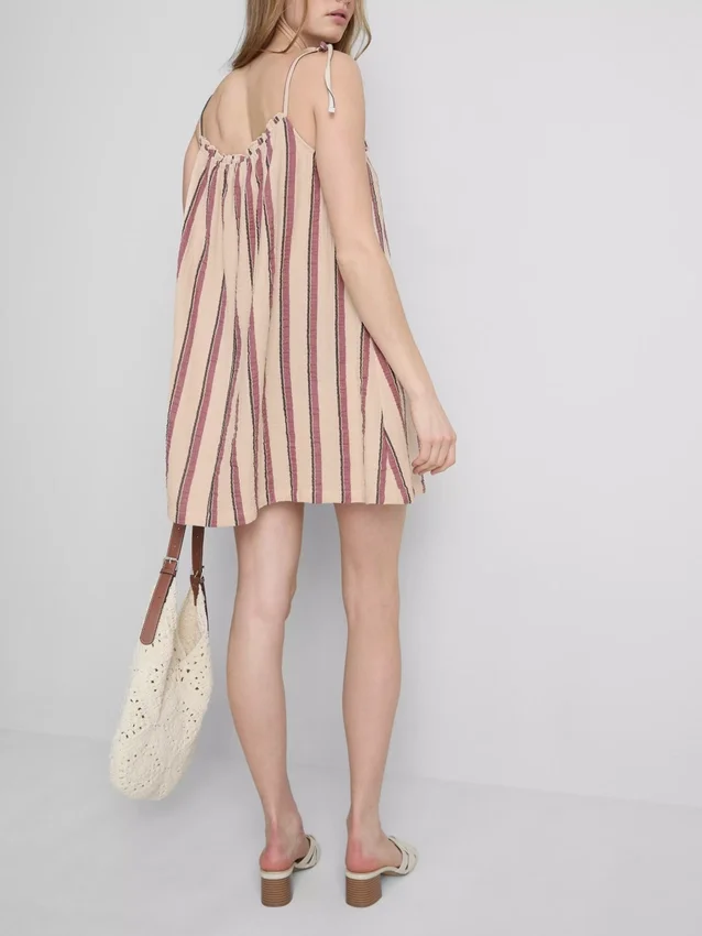 Cotton trapeze mini dress