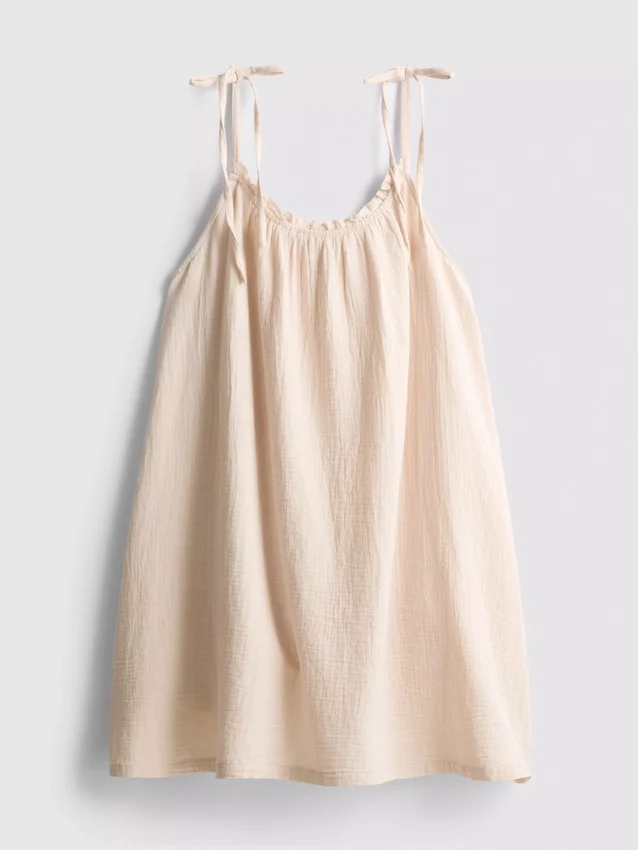 Cotton trapeze mini dress