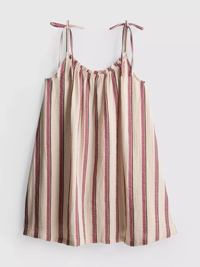 Cotton trapeze mini dress