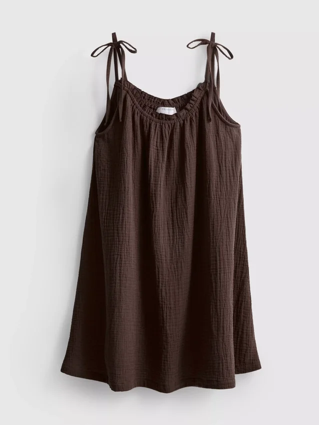 Cotton trapeze mini dress