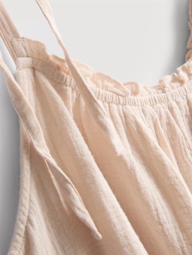Cotton trapeze mini dress