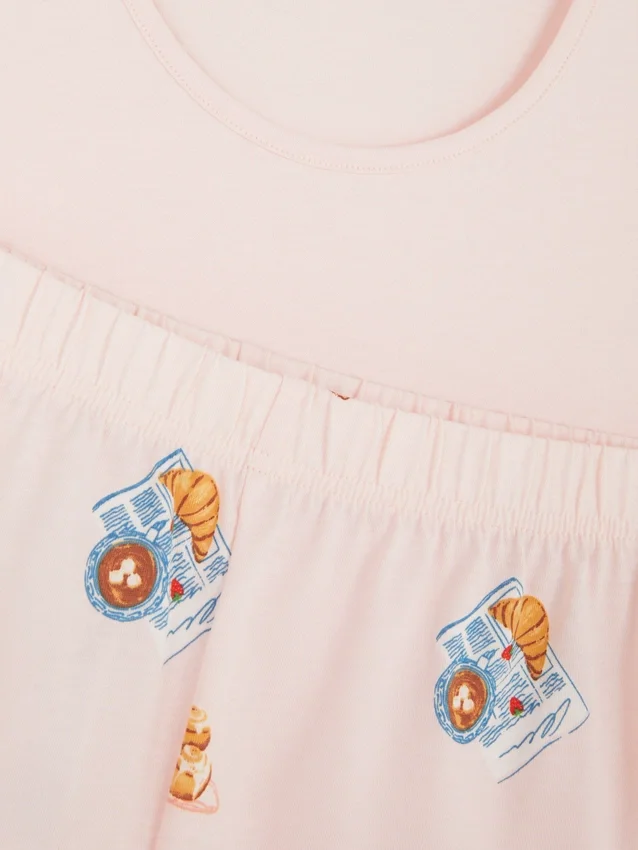 Cotton vest shorty pajamas
