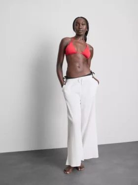 Cotton wide leg beach pants