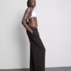 Cotton wide leg beach pants