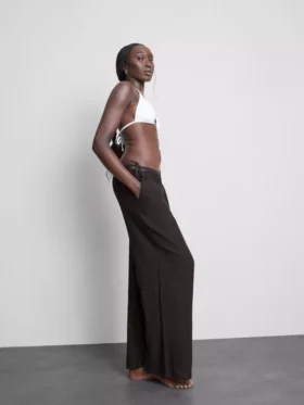 Cotton wide leg beach pants