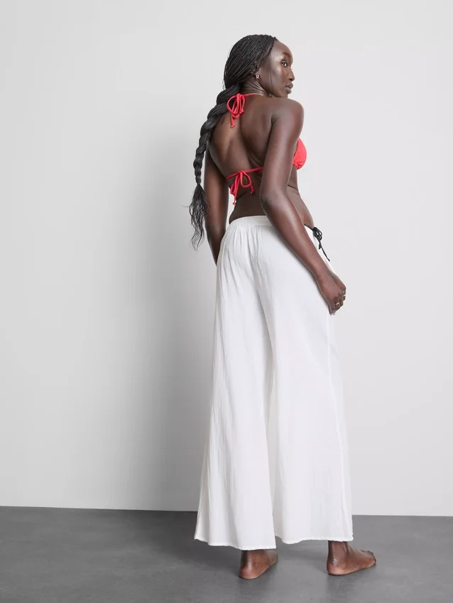 Cotton wide leg beach pants