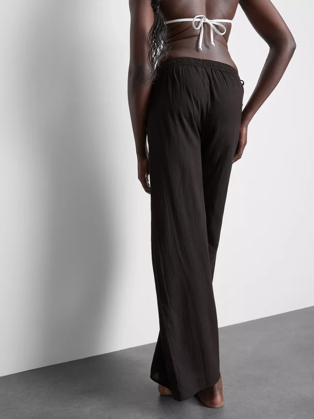 Cotton wide leg beach pants