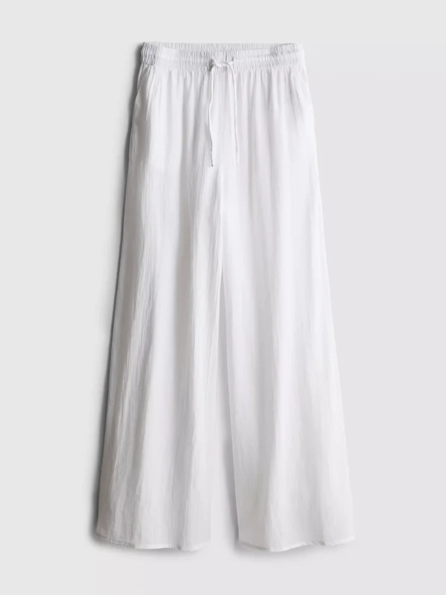 Cotton wide leg beach pants