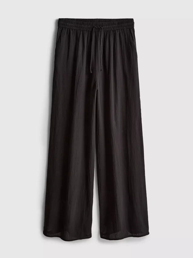 Cotton wide leg beach pants