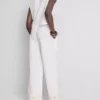 Cotton wide leg embroidered pants