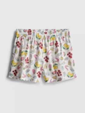 Cotton woven pajama shorts
