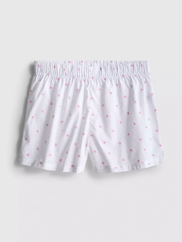 Cotton woven pajama shorts