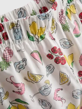 Cotton woven pajama shorts