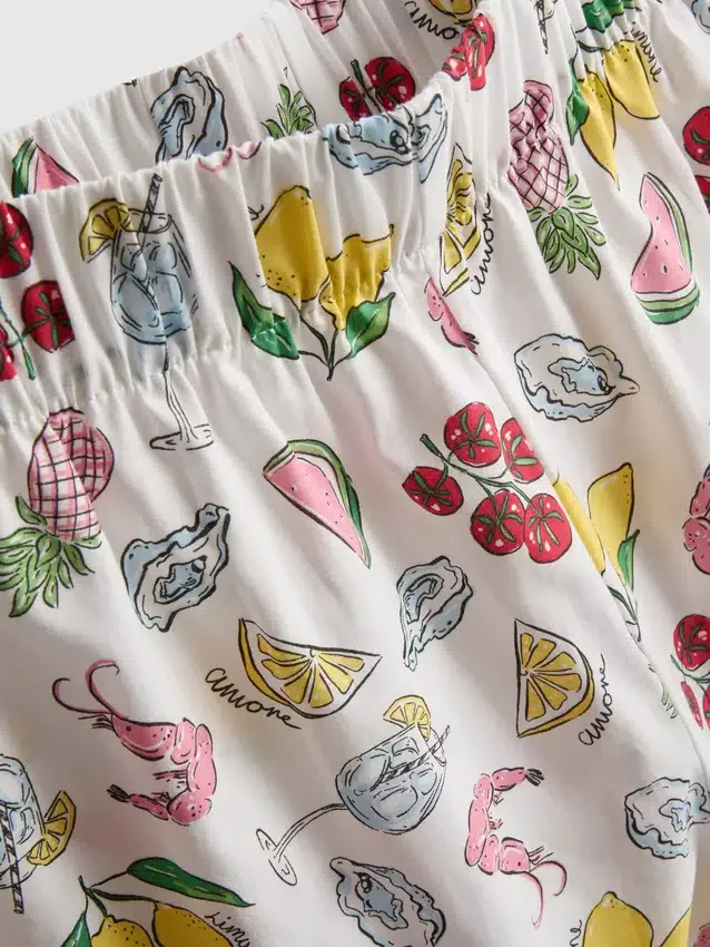 Cotton woven pajama shorts
