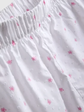 Cotton woven pajama shorts