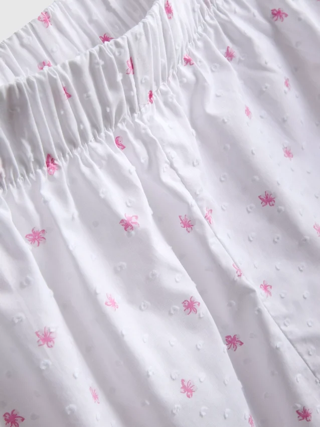 Cotton woven pajama shorts