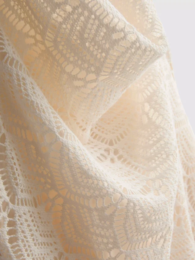Cowl neck crochet halter mini dress