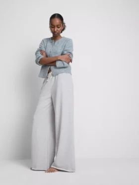 Cozy wide-leg cotton-blend joggers