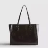 Crackle faux leather tote bag
