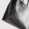 Crackle faux leather tote bag