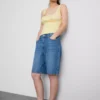 Crepe square-neck corset top