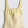 Crepe square-neck corset top