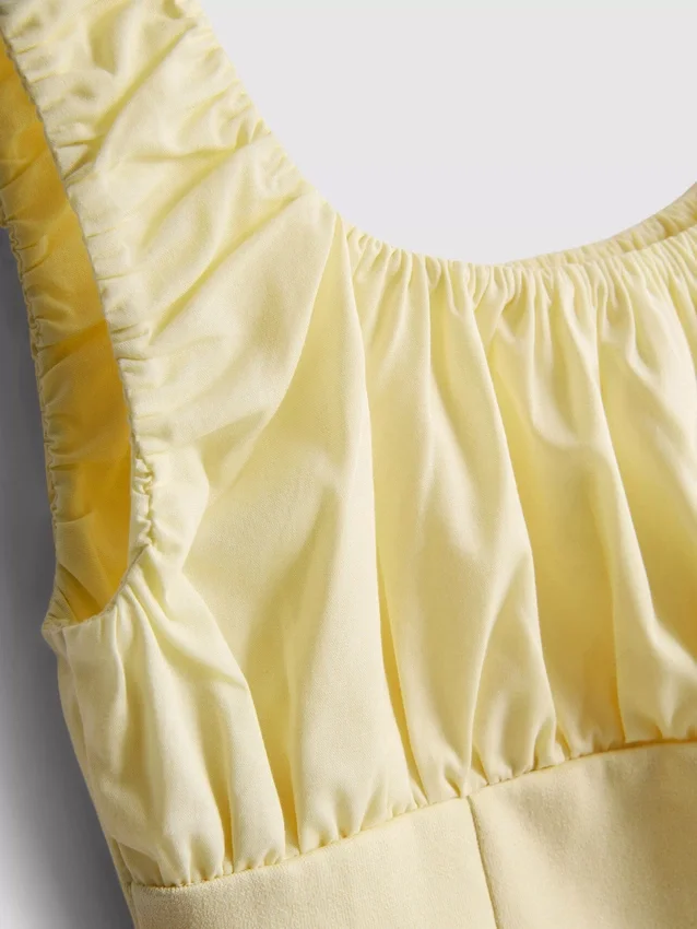 Crepe square-neck corset top
