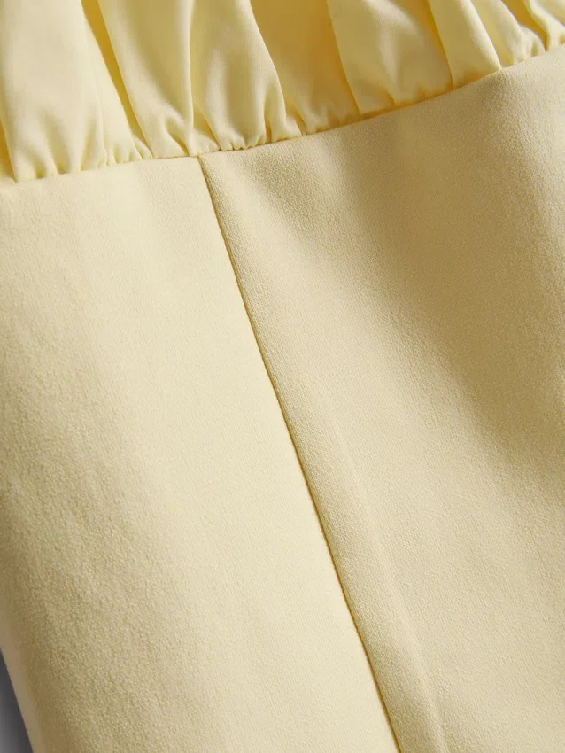 Crepe square-neck corset top